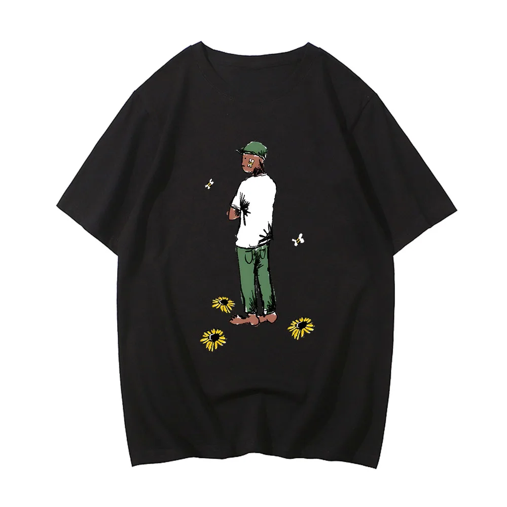 Tylerr The Creator Magliette Comode Magliette Streetwear 100% Cotone T-Shirt Uomo/Donna Cherry Bomb Stick Figure Manica Corta