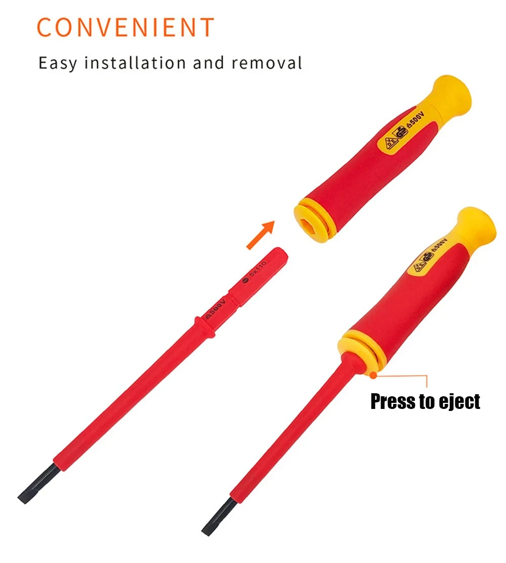 New hexagonal screwdriver Insulated electrician screwdriver high hardness set household magnetic cross word shaped plum blossom 3