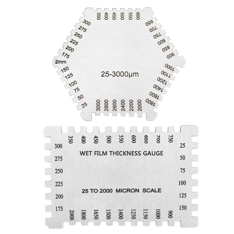 

Stainless Steel Wet Film Comb Hexagon High Wire & Metal Sheet 25-3000um Thickness Gauge High Accuracy 0.05mm