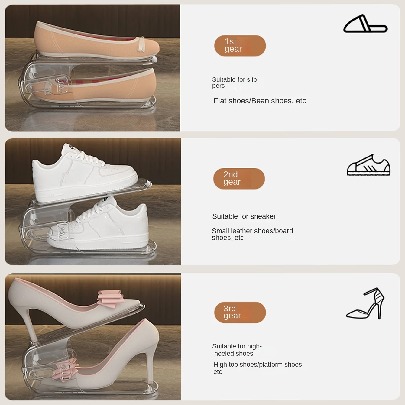 2 storage shoe racks retail shoe display racks, convenient for storage at home and in store, multifunctional organizer