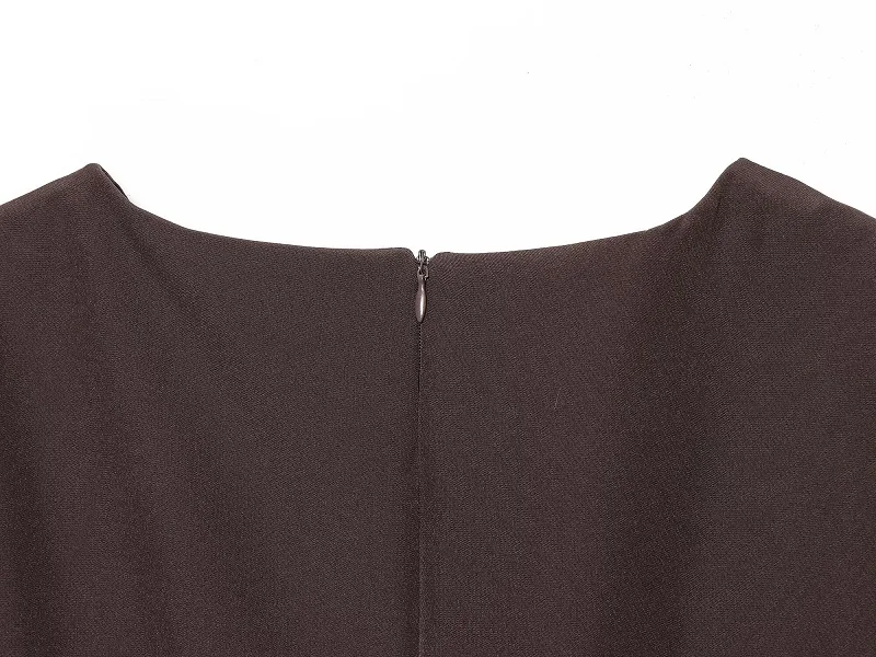 MUJER Büro-Plissee-Minikleid für Damen, elegante Partykleider, Damenkleider mit Puffärmeln, kurze Kleider für Damen, Urlaubskleider für Damen – Detail 12