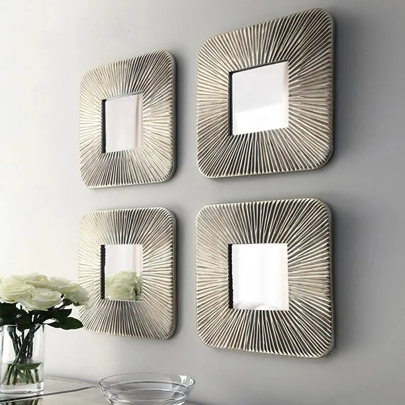 

Decorative Wall Mirrors Wall Decoration Macrame Adhesive Aesthetic Mirrors Espejos Shoehorn Home Living Room Decoration
