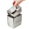 Stainless Steel Food Storage Serving Trays Rectangle Sausage Noodles Fruit Dish with Cover Home Kitchen Organizers 6