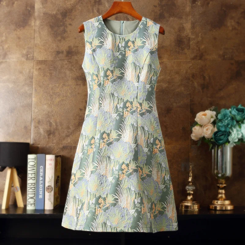 

Women Dress summer jacquard weave dress woman 230401