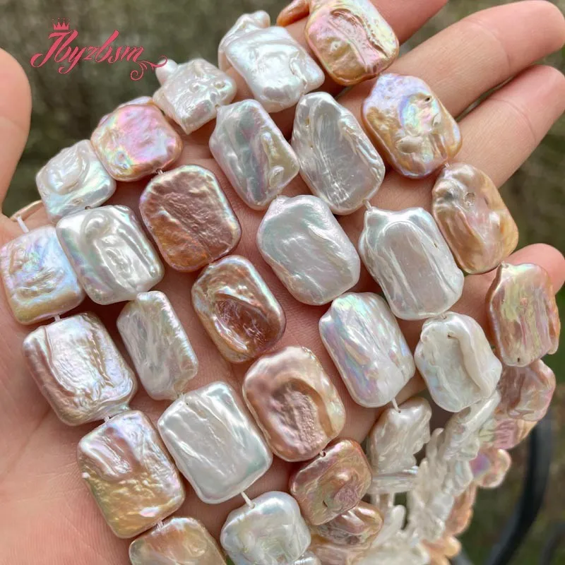 Purple White Rectangle Natural Freshwater Pearl Loose Beads for DIY Bracelet Necklace Earrin Rings Charms Jewelry Making 15