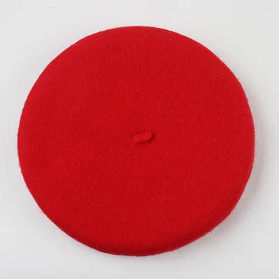 2 to 8 years old kids wool beret autumn winter black red berets girls painter hat