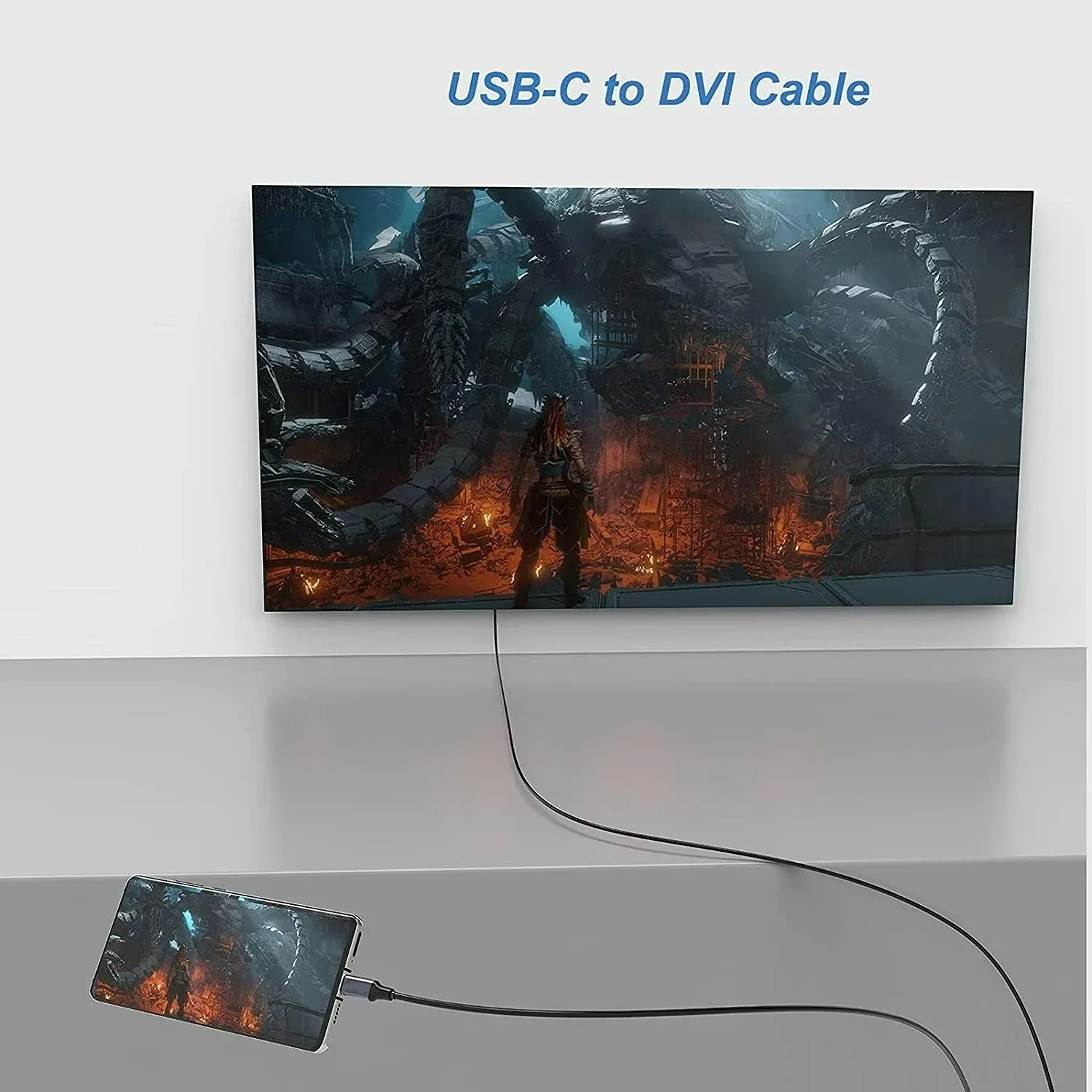USB C Cable 1080P USB C to DVI Cable Male to Male Type-C To 24+1/24+5 DVI Converter For Thunderbolt MacBook Pro Projector Monitor TV S8 S9