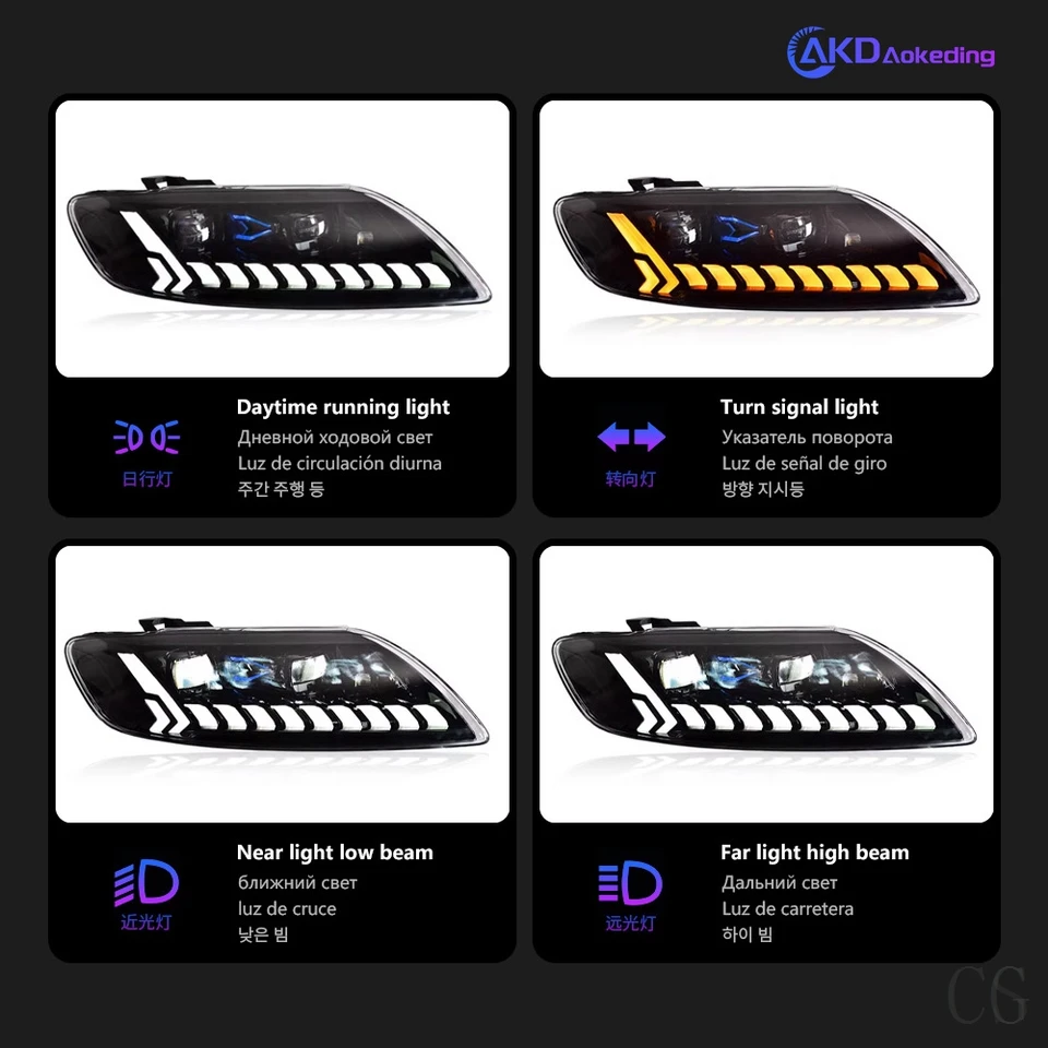 アウディQ7のヘッドライト,LED 2006-2015のヘッドライト,drlの信号