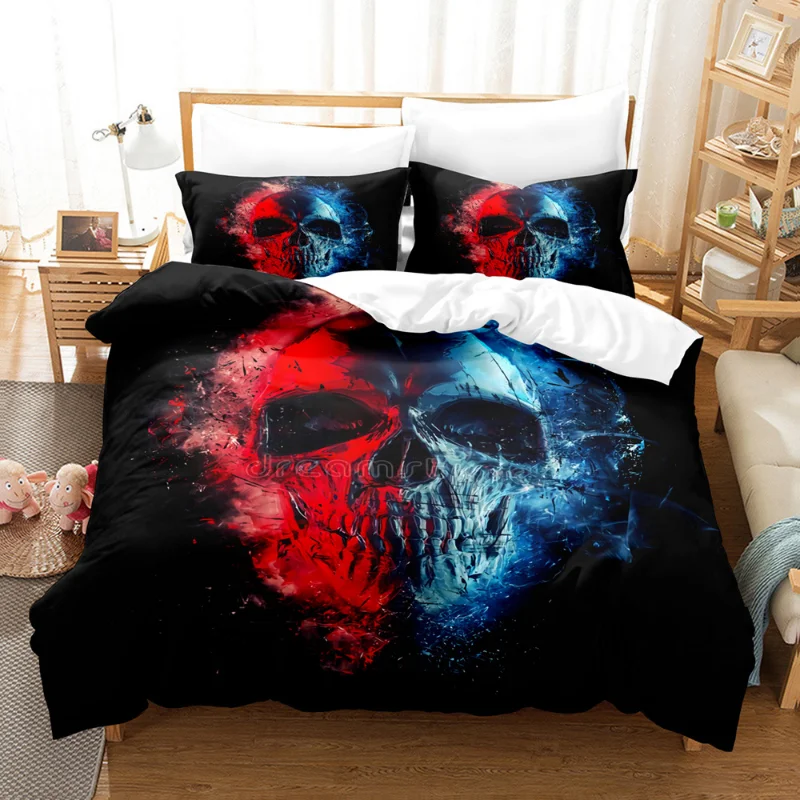 thumbnail image 1 of Juego de ropa de cama de pesadilla antes de Navidad, funda de edredón de Jack Skellington, funda de almohada de Anime, decoración de Halloween, Spead, dormitorio, 1 of 5