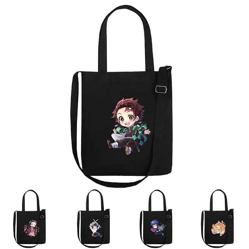 

Demon Slayer Shoulder Bag Hand Shopping Bag Large Capacity Canvas Crossbody Bag for Women Animation Peripheral Two-dimensional