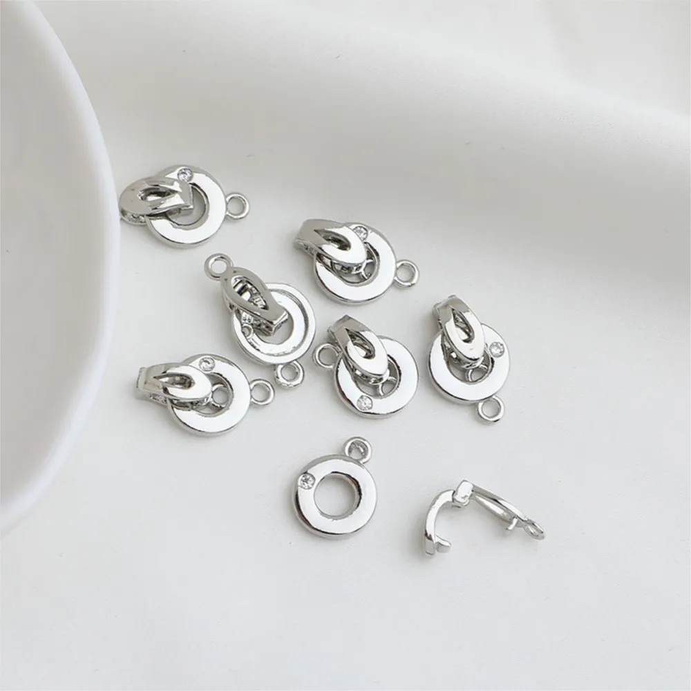 2 Stück 18 Karat vergoldetes Messing Metall Runde Verbinder Verschluss für DIY Armband Halskette Endschnalle Schmuckherstellung Zubehör Zubehör – Detail 5