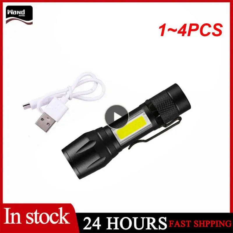 

1~4PCS Zoom Focus Mini Led Flashlight Built In Battery XP-G Q5 Lamp Lantern Work Light rechargeable Mini Flashlight