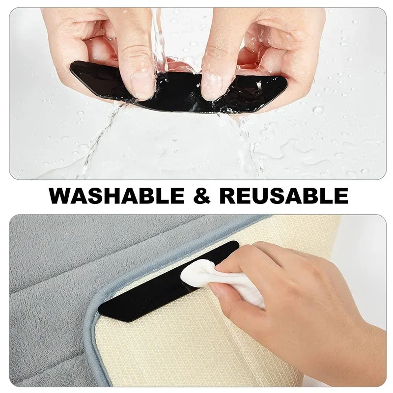 Non-slip Sticker Self-adhesive Carpet Sofa Fixing Tape Washable Reusable Rug Gripper Household Anti-skid Rubber Mat Tape 8Pcs