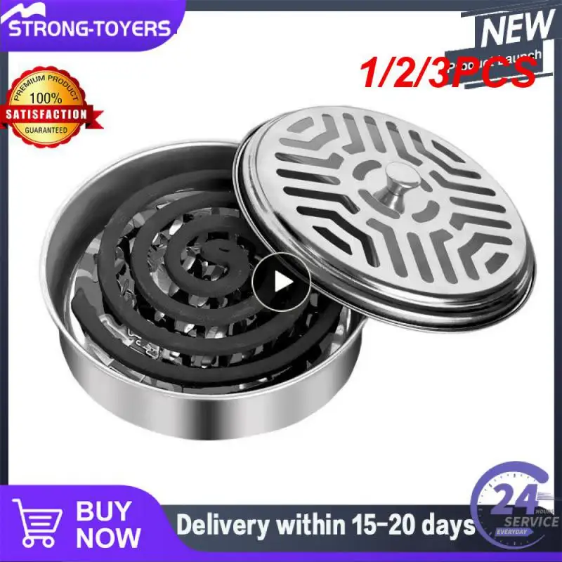 

1/2/3PCS Non-slip Mat Mosquito Incense Tray Stainless Steel Mosquito Coil Mosquito-repellent Incense Prevention Control Supplies