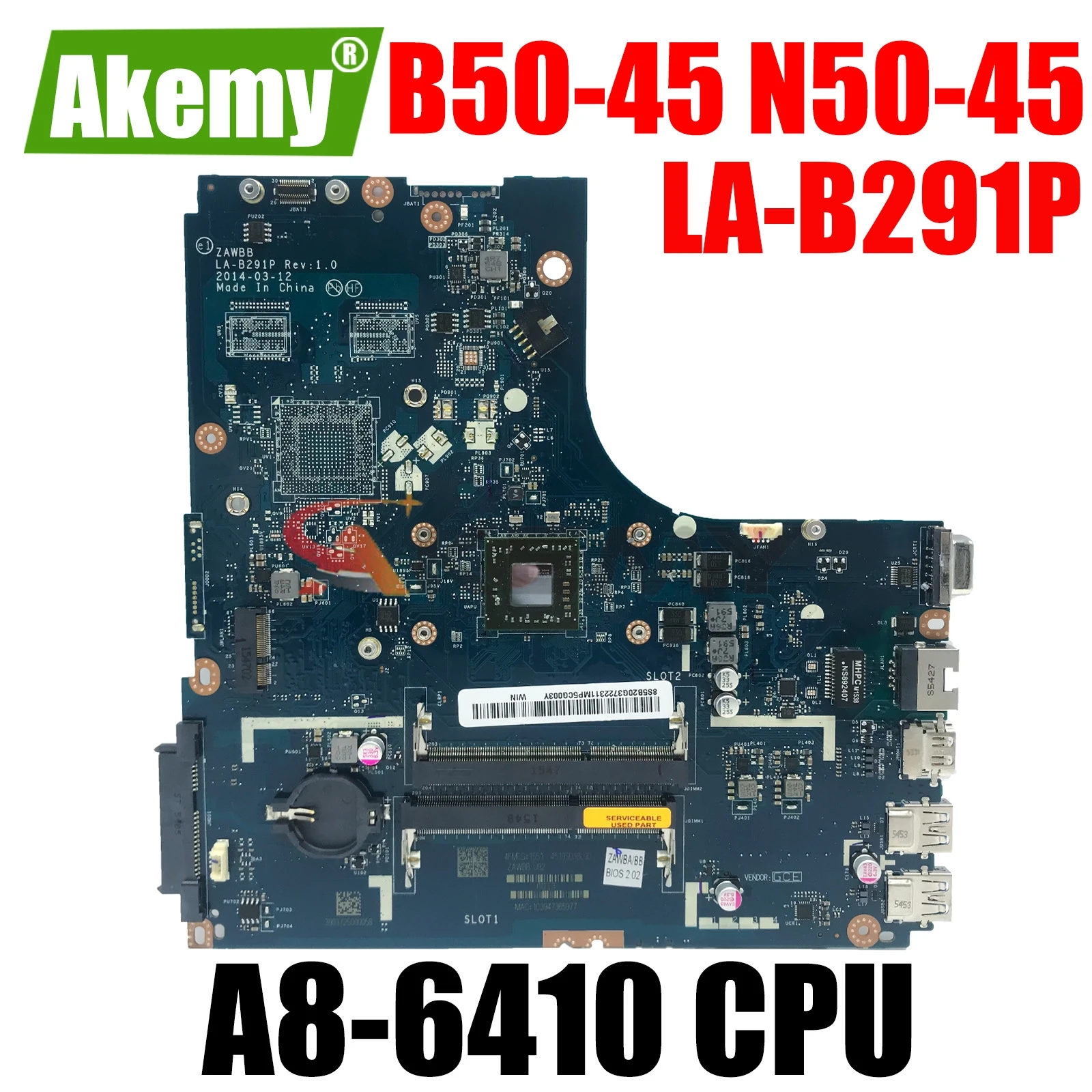 Для Lenovo Ideapad B50-45 N50-45 материнская плата для ноутбука ZAWBA/ZAWBB LA-B291P материнская плата с процессором AMD 5B20G37238 5B20G37223 5B20F86192