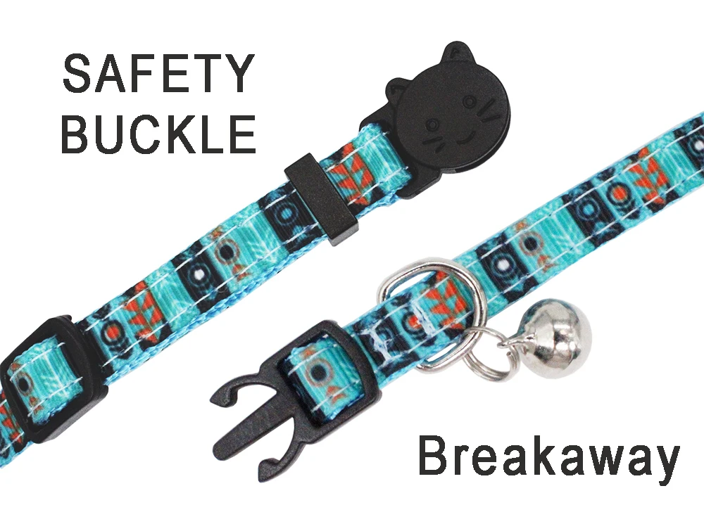 Personalisiertes Katzenhalsband mit ID-Tag und Glöckchen, individuelles Halsband, Sicherheits-Breakaway, verstellbare Nylon-Gravur, kleine Kätzchen-Halskette – Detail 3