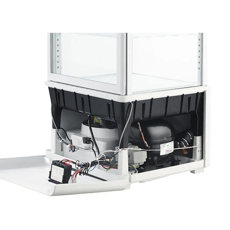 Commerccial Vertical 78 Liter 4 Side Glass Display Cooler Upright Showcase For Wine And Beverage Cooler