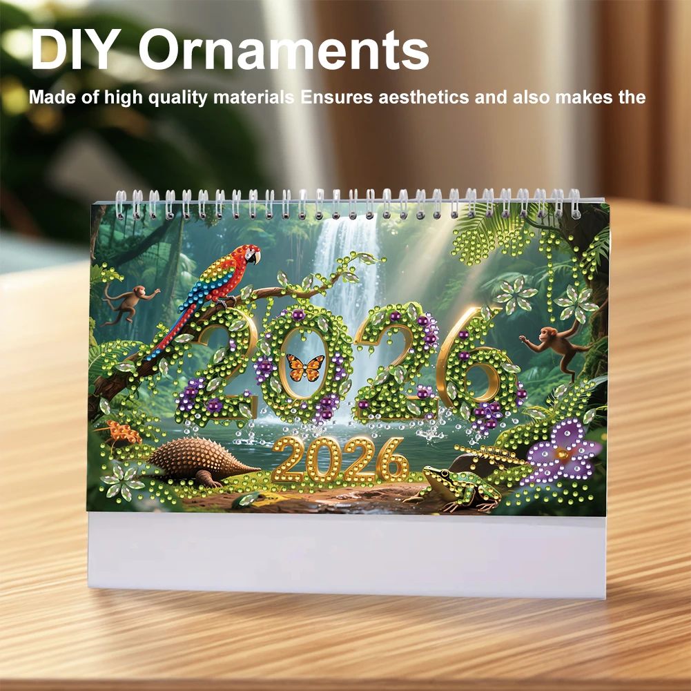 5D/DIY 캘린더 다이아몬드 아트 페이퍼 데스크 캘린더 부분 드릴 반짝 이는 라인 석 장식 캘린더 새해 선물용 다목적