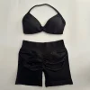 2PCS Impact Gym Set Women Strappy Yoga Bra Top High Waist Workout Scrunch Shorts Sports Suit Seamless Yoga Set Fitness Clothes 3