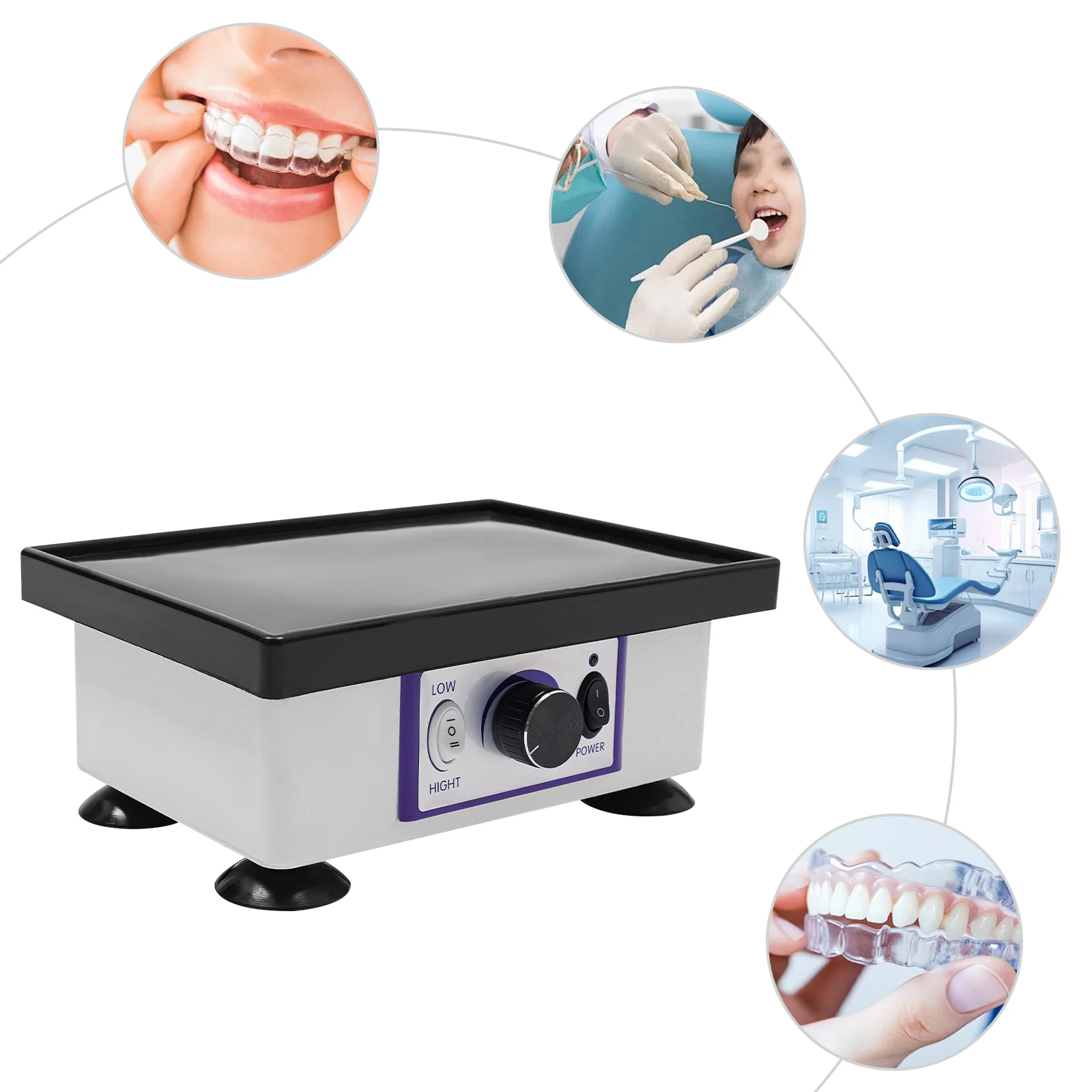 Quadratische Dental-Vibratormaschine, 150 W Dental-Oszillator zum Gipsmischen, Schaumentfernung, Labor- und Klinikgebrauch – Detail 3
