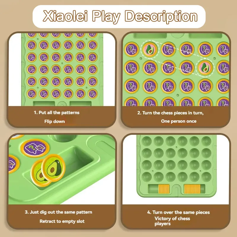 Animal Flip Chess Classic Strategy Board Game Logical Thinking Cognitive Animal Learning Memory Matching Chess Kids Activity Toy