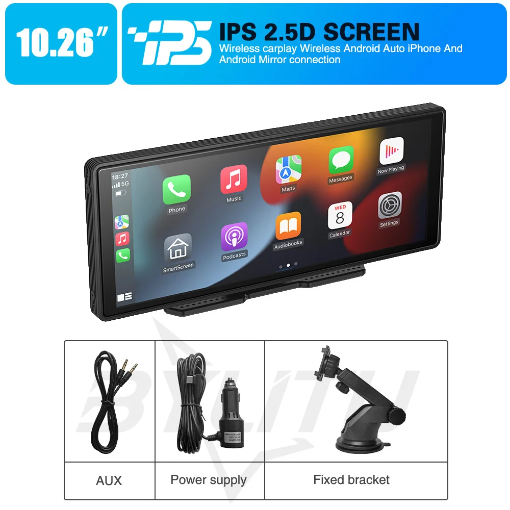 Autoradio Con Carplay E Android Auto Wireless - Schermo 10.26" GPS - Telecamera Retro - Bluetooth - Controllo Vocale