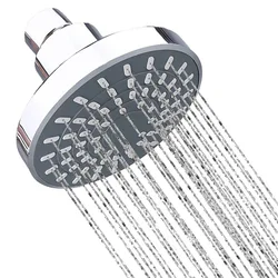 High Pressure Shower Head Round Sprayer Nozzle Adjustable Rainfall Wall-Mounted Faucet 9.5cm Chrome Shower Bathroom Accessories