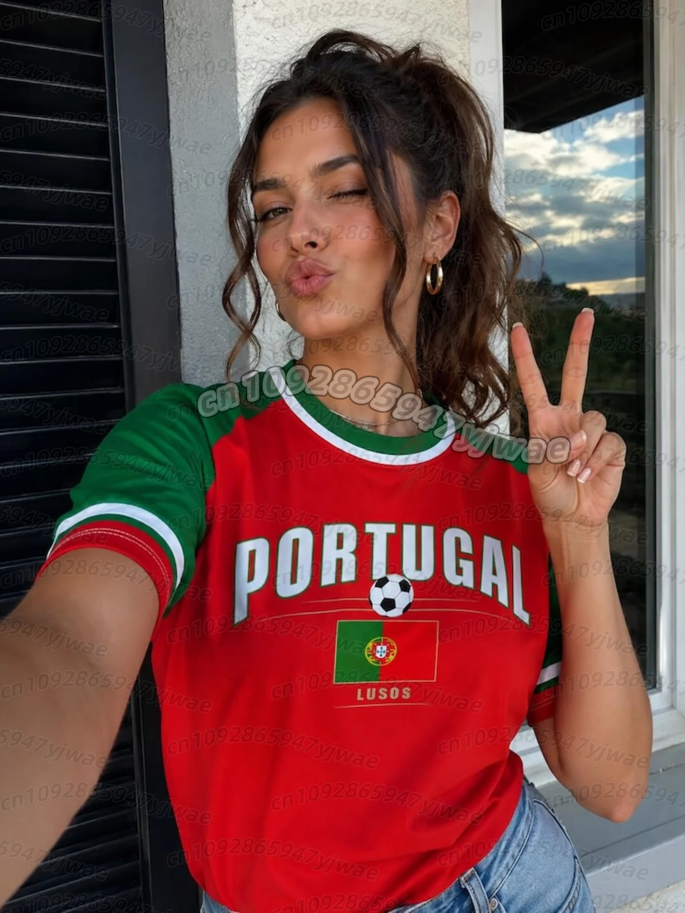 2026 SOMMER Frauen Spanien Portugal MEXIKO Kolumbien Fußballfans Cheerleader Uniform Trikot Herren Damen Jugend Kurzarm T-Shirt