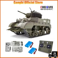 COOLBANK RC Tank 1/16 Scale 2.4ghz U.S. M5A1 Stuart Light Tank Model, Remote Control Tanks with Sound and Light  for Boys Adults 1