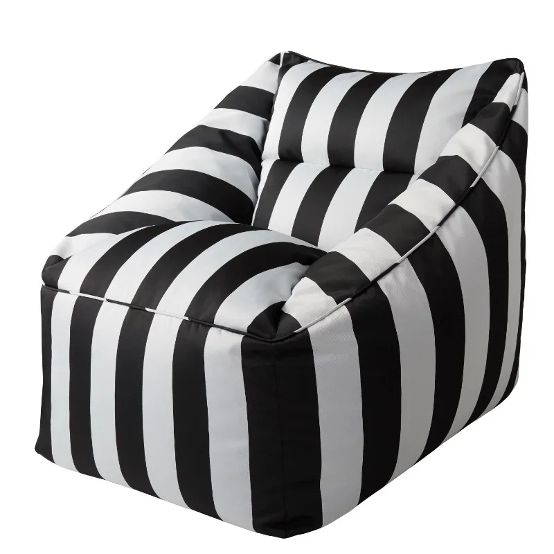 

Dream Bean Patio Bean Bag Chair, Black and White Cabana Stripes