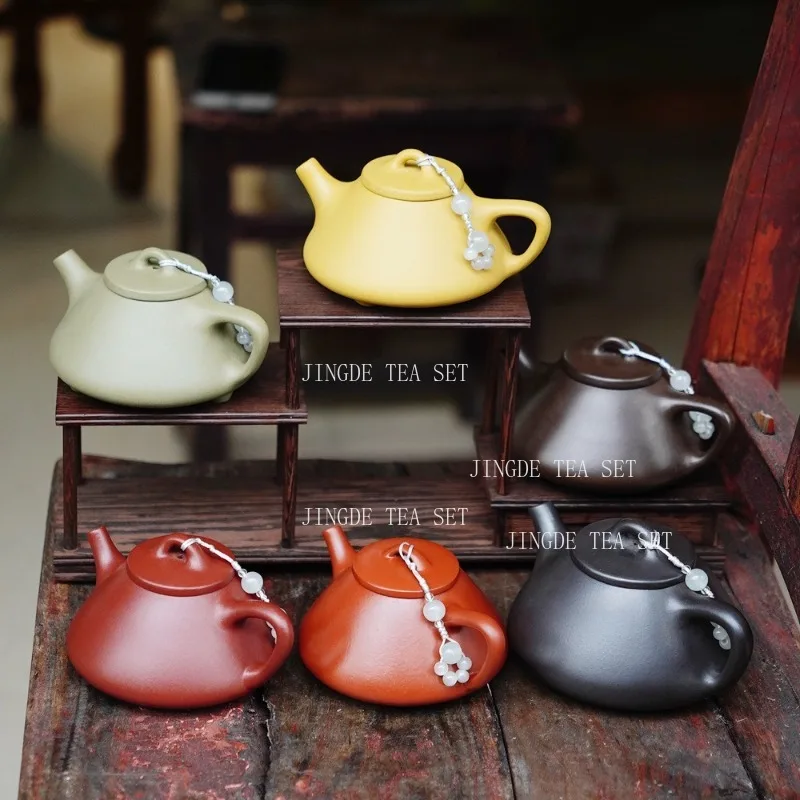 200ml Authentic Yixing Purple Clay Tea Pot Hand-painted Zhu Mud Stone Scoop Teapot Filter Beauty Tea Infuser Custom Tea Set