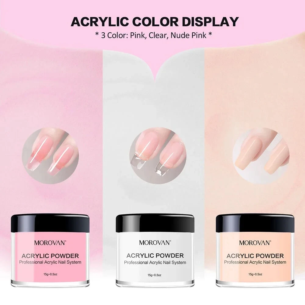 75ml Acrylic Liquid Powder Set with Professional Acrylic Nail Powder and Crystal Glass Cup for Nail Extension Carving