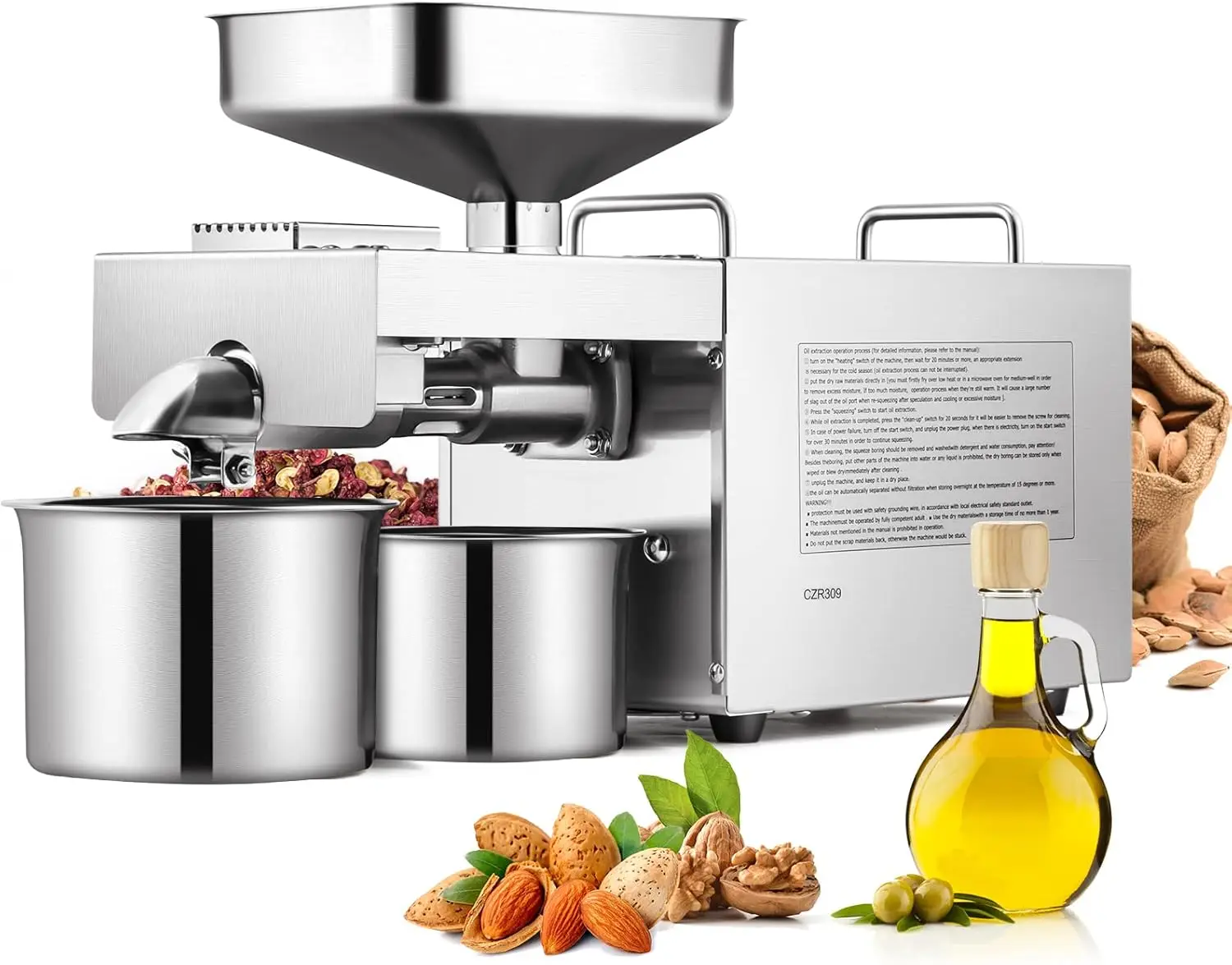 1500W Commercial Automatic Oil Press Machine Industrial Oil pressing machine Nuts Seeds Oil Presser Pressing Machine Cold