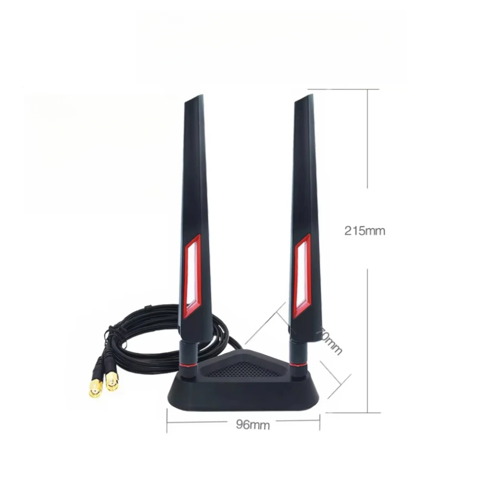 Wi-Fi 6E 듀얼 밴드 2.4GHz/5GHz 라우터 데스크탑 무선 어댑터(외부 전방향 안테나 포함) 자기 베이스 SMA 커넥터