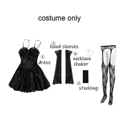 Women's Dark Gothic Steampunk Cosplay Dress with Stockings - Halloween Edition - XXL (Costume only)