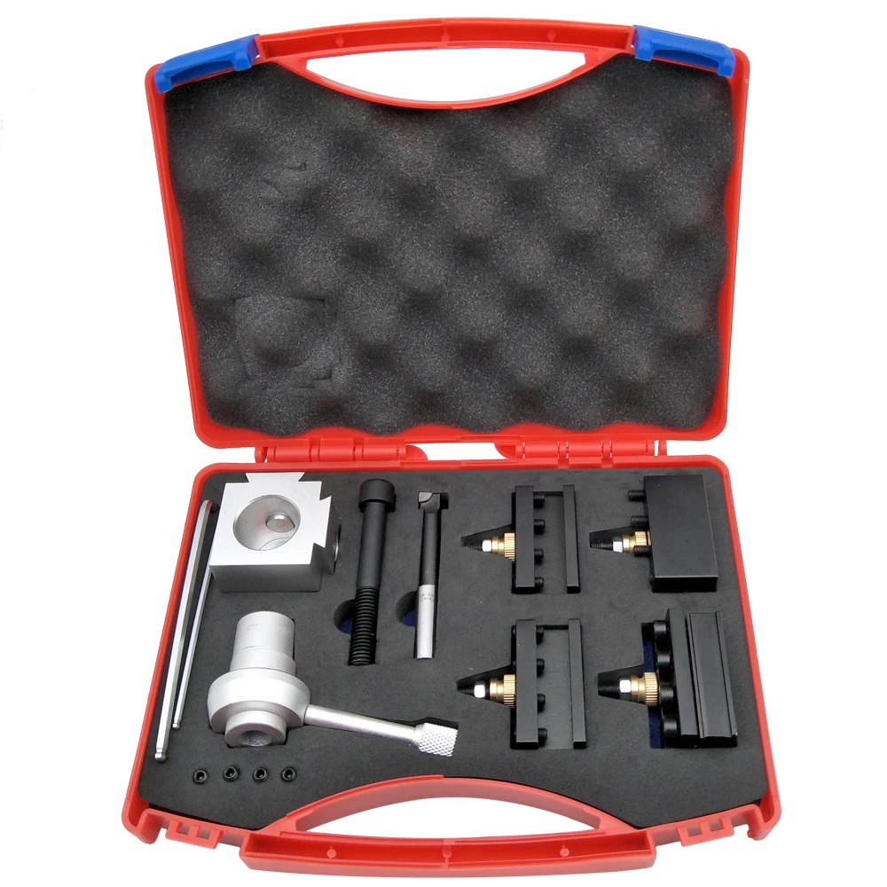 Mini Quick Change Tool Lathe Tool Post Cutter Holder Screw Kit Set Boring Bar Turning Facing Holder Wrench lathe tool post