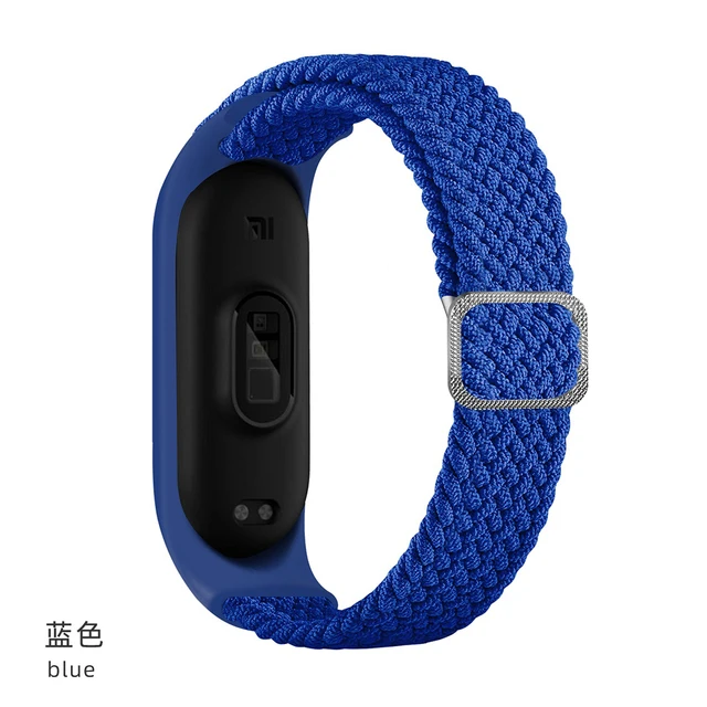Correa de nailon elástica trenzada para Xiaomi Mi Band 5/6/7, accesorios de  reloj inteligente, correa de repuesto ajustable, pulsera duradera, pulsera