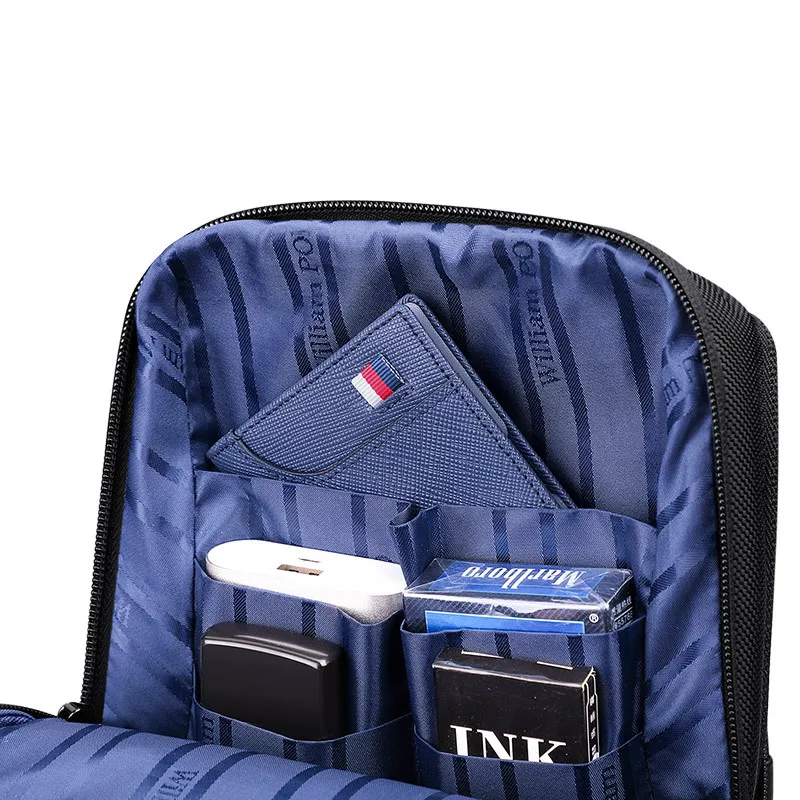 WILLIAMPOLO Business Men's Crossbody Bag Waterproof Oxford Anti-Theft Shoulder Bag Outdoor Travel Sling Chest Bag For Male 2022