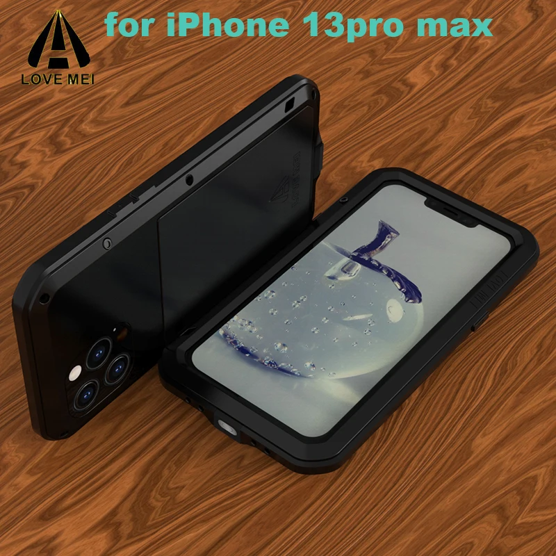 

Оригинальный чехол LOVE MEI из закаленного стекла для iPhone 13 Pro Max ударопрочный водонепроницаемый чехол Мощная защита