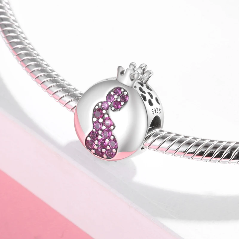 925 Sterling Silver Charm Pink CZ Beads Jewelry Making Fit Original European Charms Bracelets Give Birth To Life Pregnant Mother, charm jewelry,sterling silver jewelry,beads charms,sterling silver beads,bead jewelry making,silver charm bead,charm bead,beads jewelry,sterling silver beads charm,silver charm bracelet