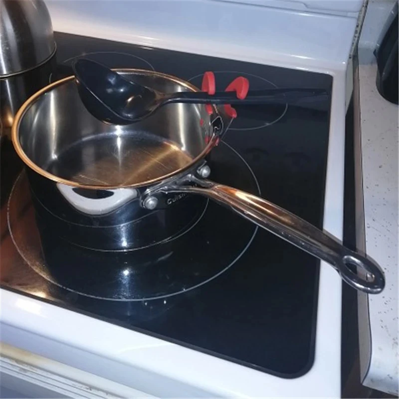 Anti-scalding Spoon Holder Stainless Steel Pot Side Clips Kitchen Gadgets Rubber Kitchenware Bowl Clip Cooking Utensils