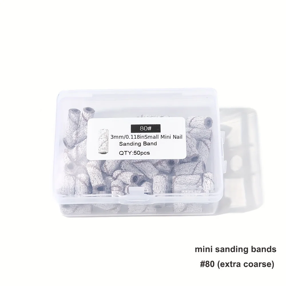 Sanding Bands For Nail Art, 80/120/180/240 Grit, Mini Nail Drill Bits For Manicure And Pedicure 5