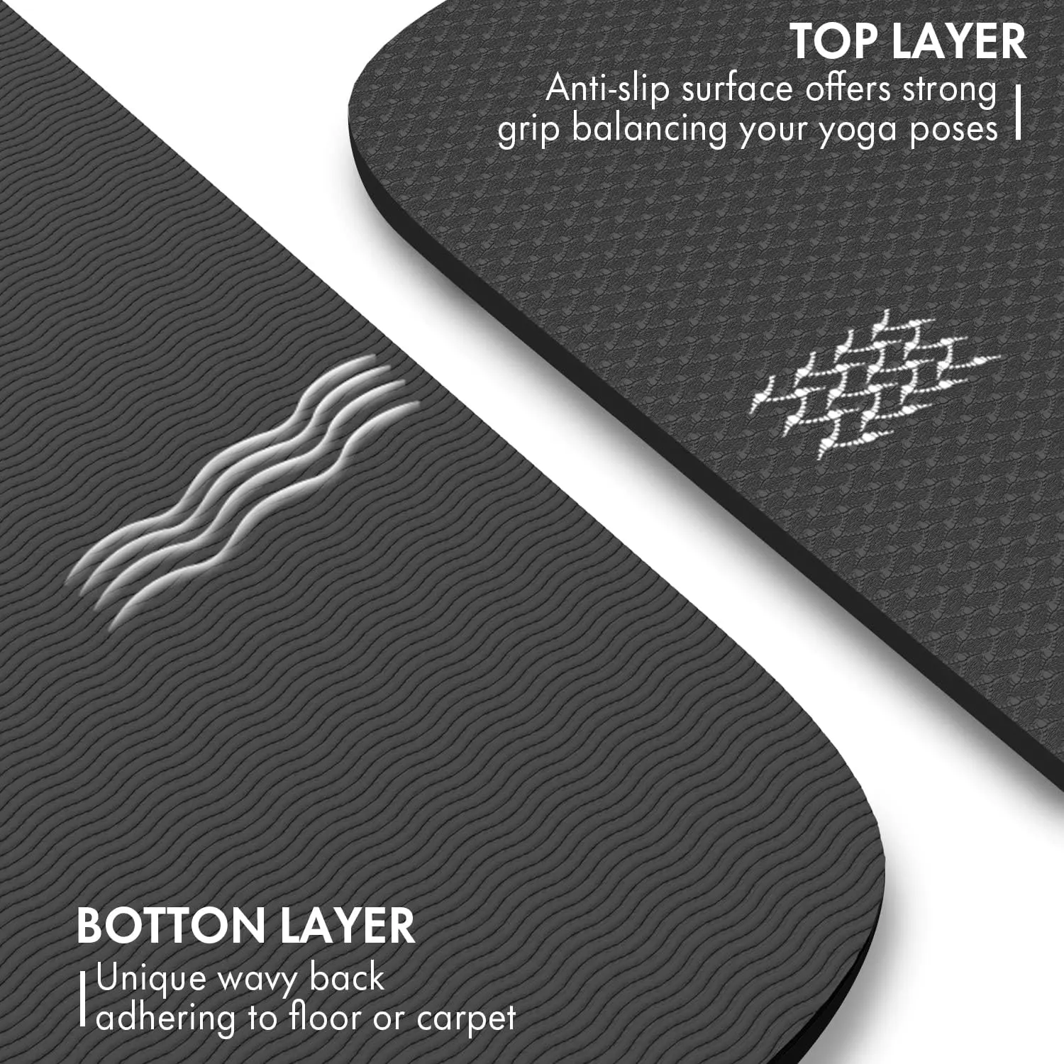Extra Wide 6x4ft Large Yoga Mat - 1/4 5