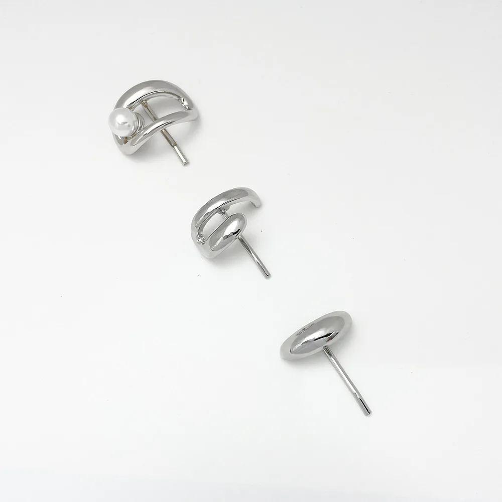 Waterproof Stainless Steel Dome Fixed Hairpin Arch Pearl Multilayer Metal Hair Accessories Low Ponytail Clips Headwear Hairband