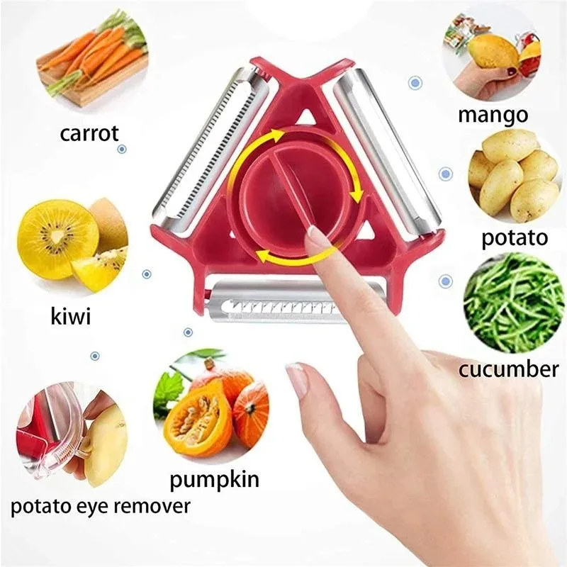 1pc 3 in 1 Magic Trio Peeler Set Slicer Shredder Peeler Cutter Multi Peel Blade Grater for Kitchen Tools Accessories