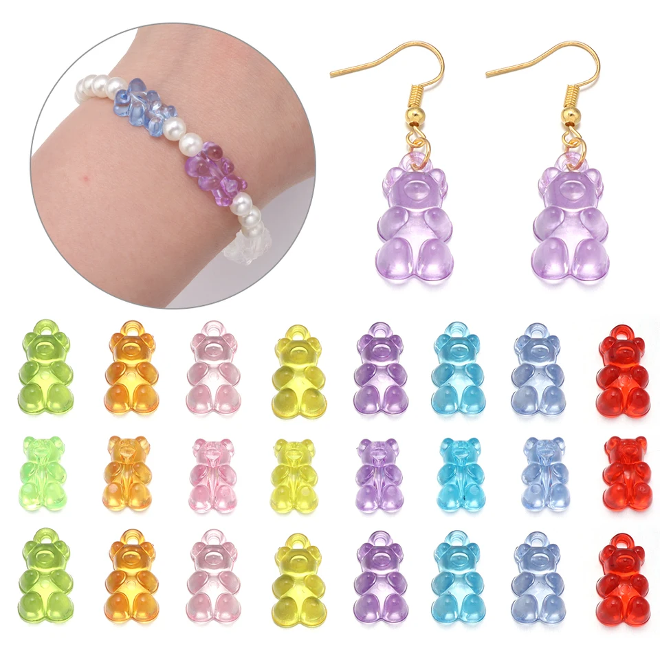 100 Stück Gemischte Farbe Gummibärchen Transparente