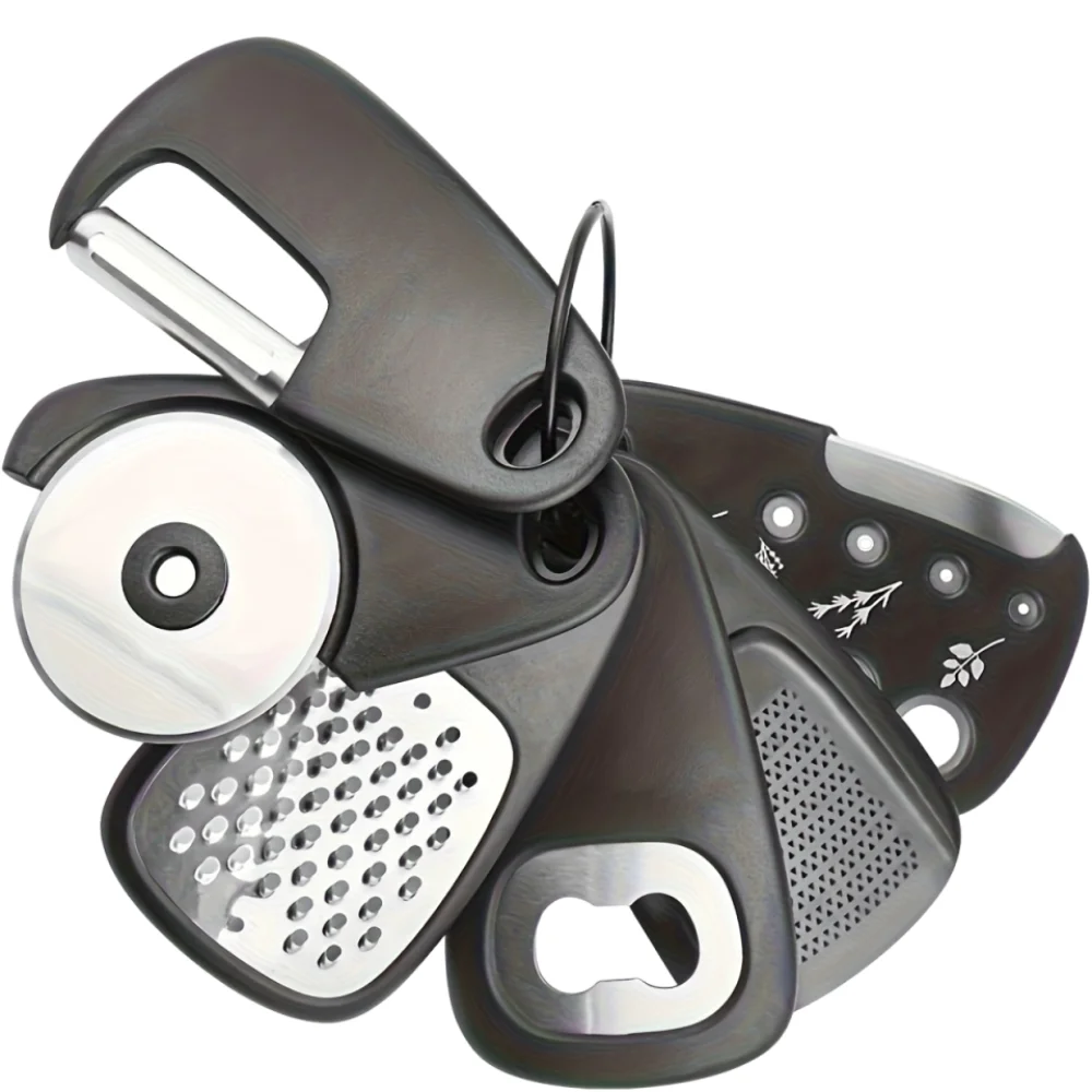 Compact Camping Utensil Set - Space-Saving Kitchen Gadgets with Comfortable Grip (6-Piece)