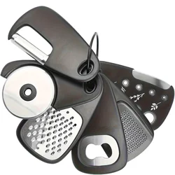 Compact Camping Utensil Set - Space - Saving Kitchen Gadgets with Comfortable Grip (6 - Piece) (Black)