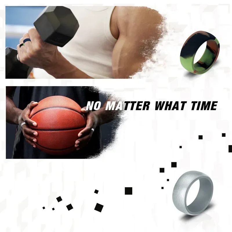 Sports Silicone Ring For Men Running Exercise Explorer Rubber Bands Hypoallergenic Flexible Finger Rings finger ring