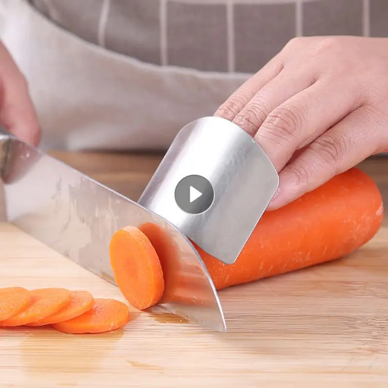 Kitchen Finger Protectors Stainless Steel Finger Guard Safety Vegetable Cutter Hand Guard Tool Anti-cut Kitchen Gadgets